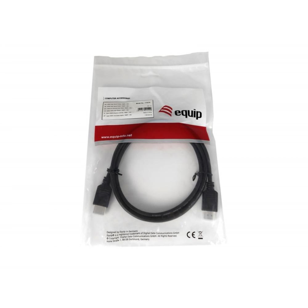 Equip - 119310 Cable HDMI de alta velocidad, 1,8 m, 1080P, negro