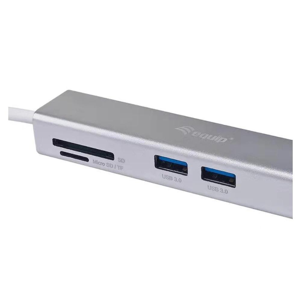 Equip - Adaptador multifunción USB-C 5 en 1, HDMI , USB 3.2 Gen 1 , TF/Micro SD