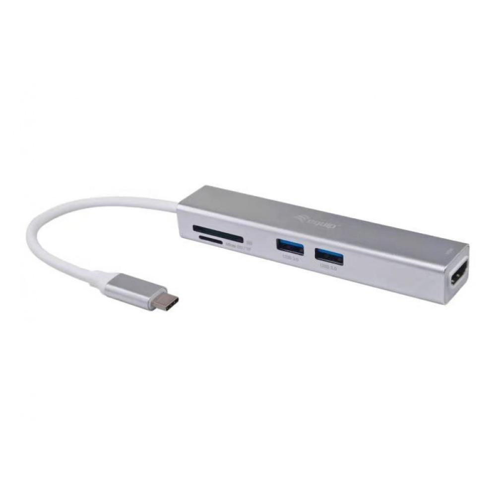 Equip - Adaptador multifunción USB-C 5 en 1, HDMI , USB 3.2 Gen 1 , TF/Micro SD