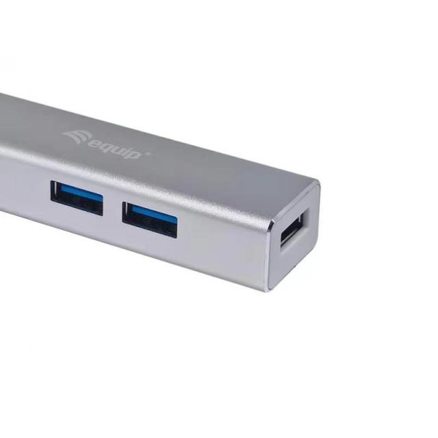 Equip - 128958 hub de interfaz USB 3.2 Gen 1 (3.1 Gen 1) Type-C 5000 Mbit/s Plata