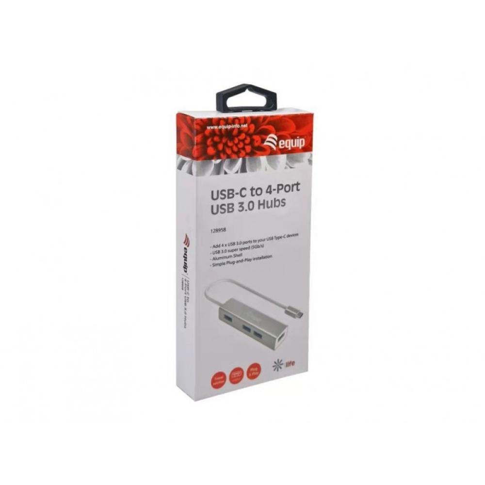 Equip - 128958 hub de interfaz USB 3.2 Gen 1 (3.1 Gen 1) Type-C 5000 Mbit/s Plata