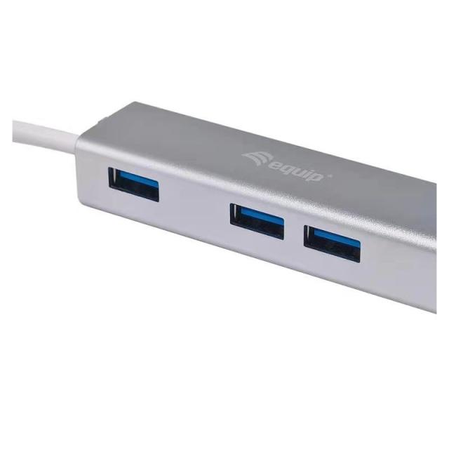 Equip - 128958 hub de interfaz USB 3.2 Gen 1 (3.1 Gen 1) Type-C 5000 Mbit/s Plata