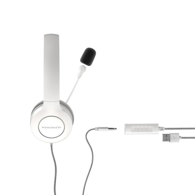 Energy Sistem - 452156 auricular y casco Auriculares Alámbrico Diadema Llamadas/Música USB tipo A Blanco