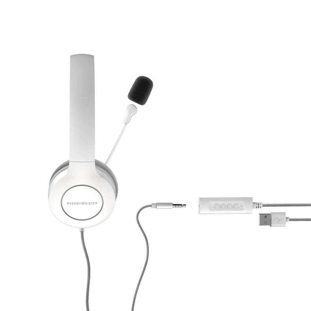 Energy Sistem - 452156 auricular y casco Auriculares Alámbrico Diadema Llamadas/Música USB tipo A Blanco