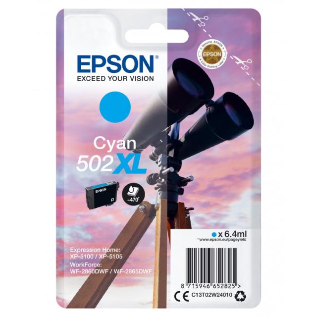 Epson - Singlepack Cyan 502XL Ink - C13T02W24020