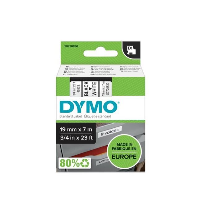DYMO - D1 - Etiquetas estándar - Negro sobre blanco - 19mm x 7m