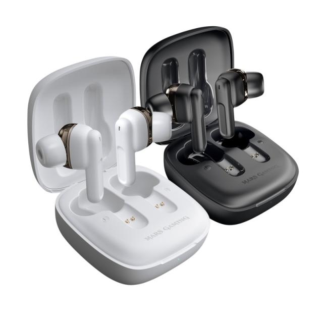 Mars Gaming - MHIBW Blanco, Auriculares Inalámbricos, Bluetooth 5.1, Micrófono, Dual Driver