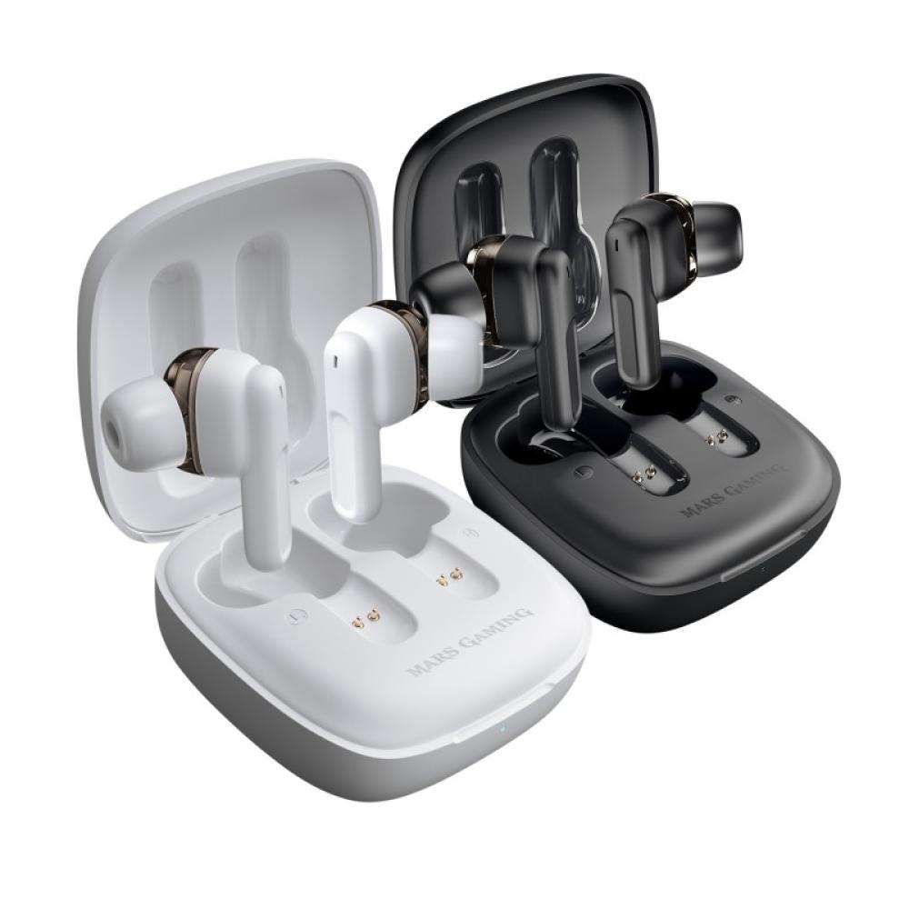 Mars Gaming - MHIBW Blanco, Auriculares Inalámbricos, Bluetooth 5.1, Micrófono, Dual Driver