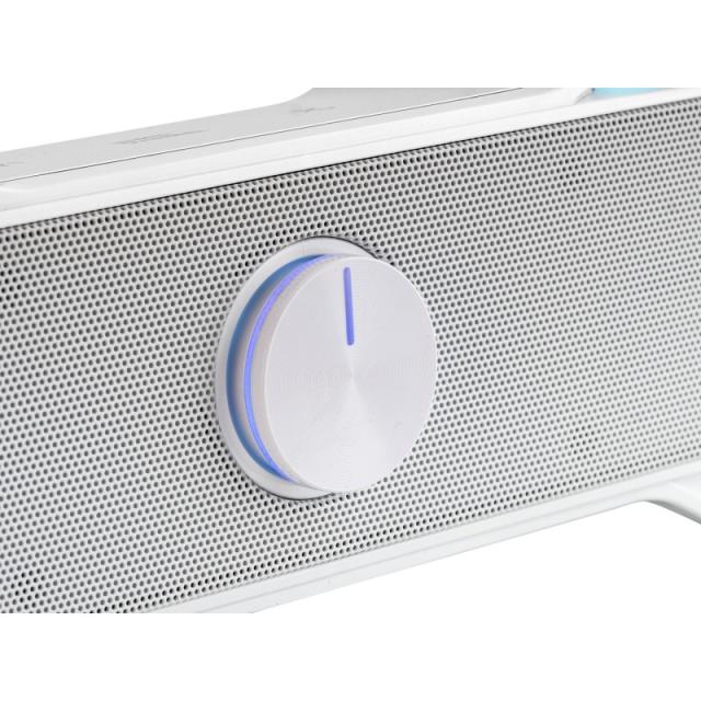 Mars Gaming - MSBXW Blanco, Barra de Sonido RGB, Bluethooth 5.0+Jack 3.5, Sonido DSP 10W