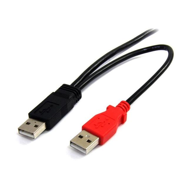 StarTech.com - Cable de 1,8m USB 2.0 en Y para Discos Duros Externos - Cable Mini B a 2x USB A