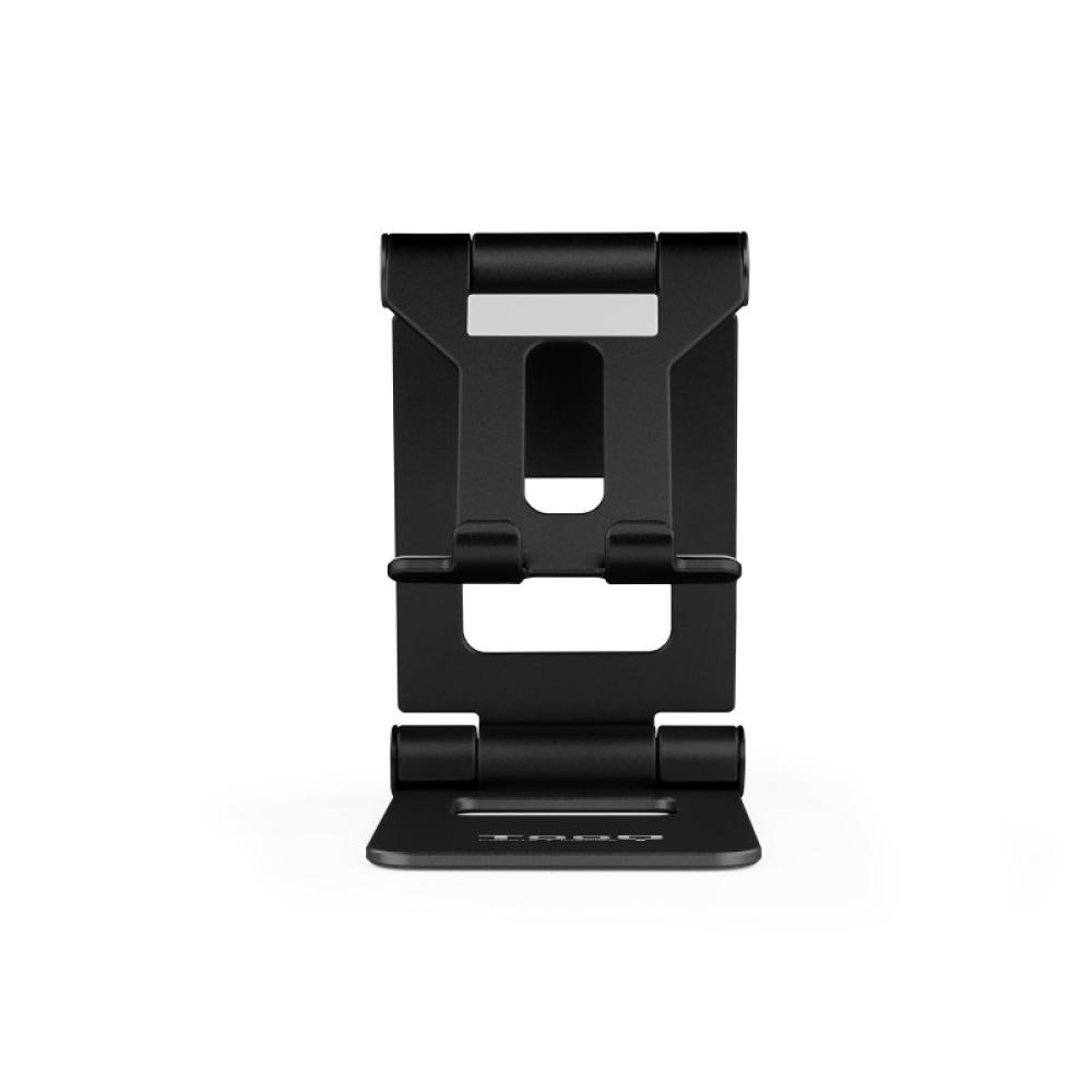 TooQ - Soporte de sobremesa ajustable para teléfono / tablet hasta 10”, Negro