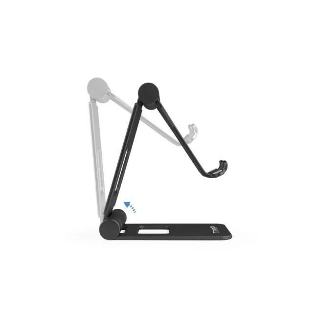TooQ - Soporte de sobremesa ajustable para teléfono / tablet hasta 10”, Negro