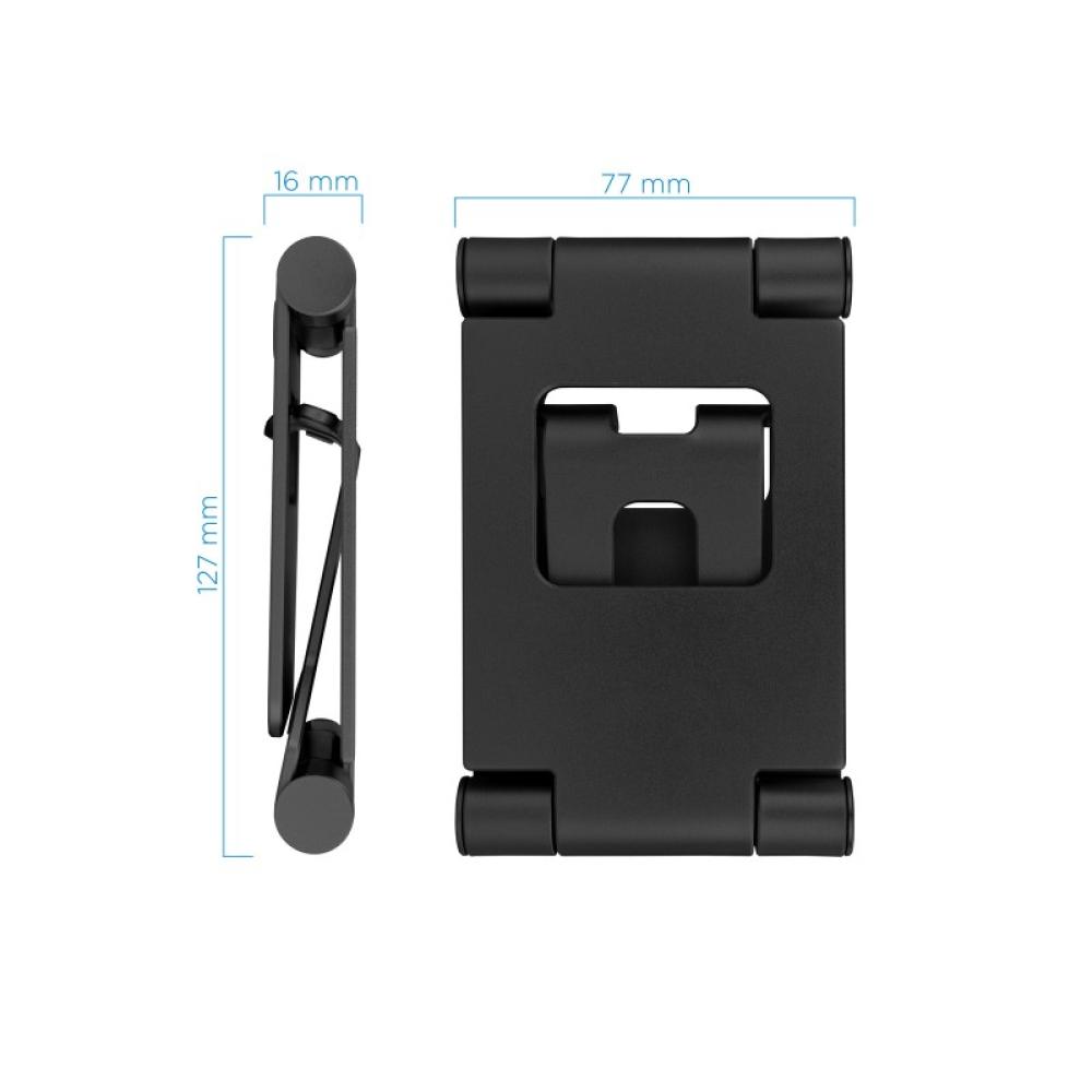 TooQ - Soporte de sobremesa ajustable para teléfono / tablet hasta 10”, Negro