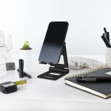 TooQ - Soporte de sobremesa ajustable para teléfono / tablet hasta 10”, Negro