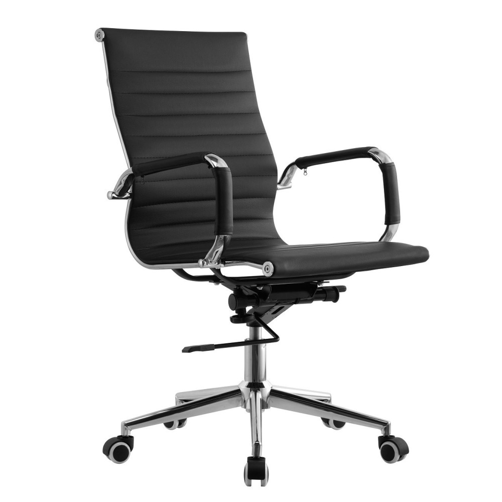 Sillón de oficina KIEV, giratorio, gas, basculante profundo, similpiel negra