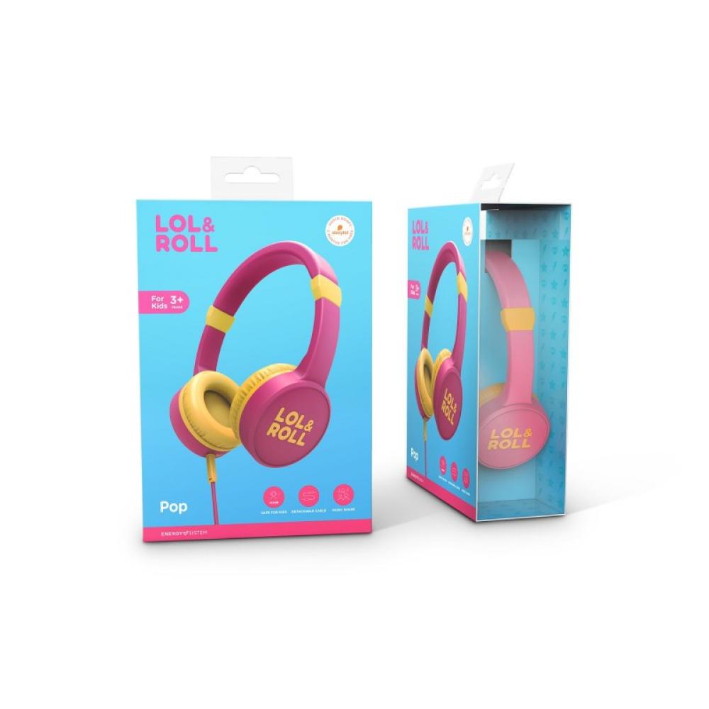 Energy Sistem - Lol&Roll Pop Auriculares Alámbrico Diadema Música Rosa, Amarillo