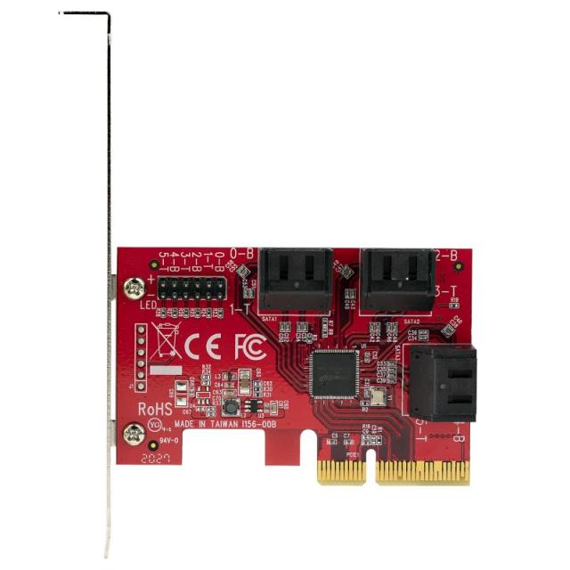 StarTech.com - Tarjeta PCIe SATA - Tarjeta Controladora PCI Express de 6 Puertos SATA - 6Gbps - con Bracket de Perfil Bajo - con