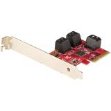 StarTech.com - Tarjeta PCIe SATA - Tarjeta Controladora PCI Express de 6 Puertos SATA - 6Gbps - con Bracket de Perfil Bajo - con