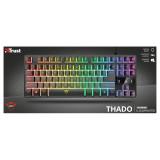 Trust - GXT 833 Thado teclado Juego USB Español Negro, Plata