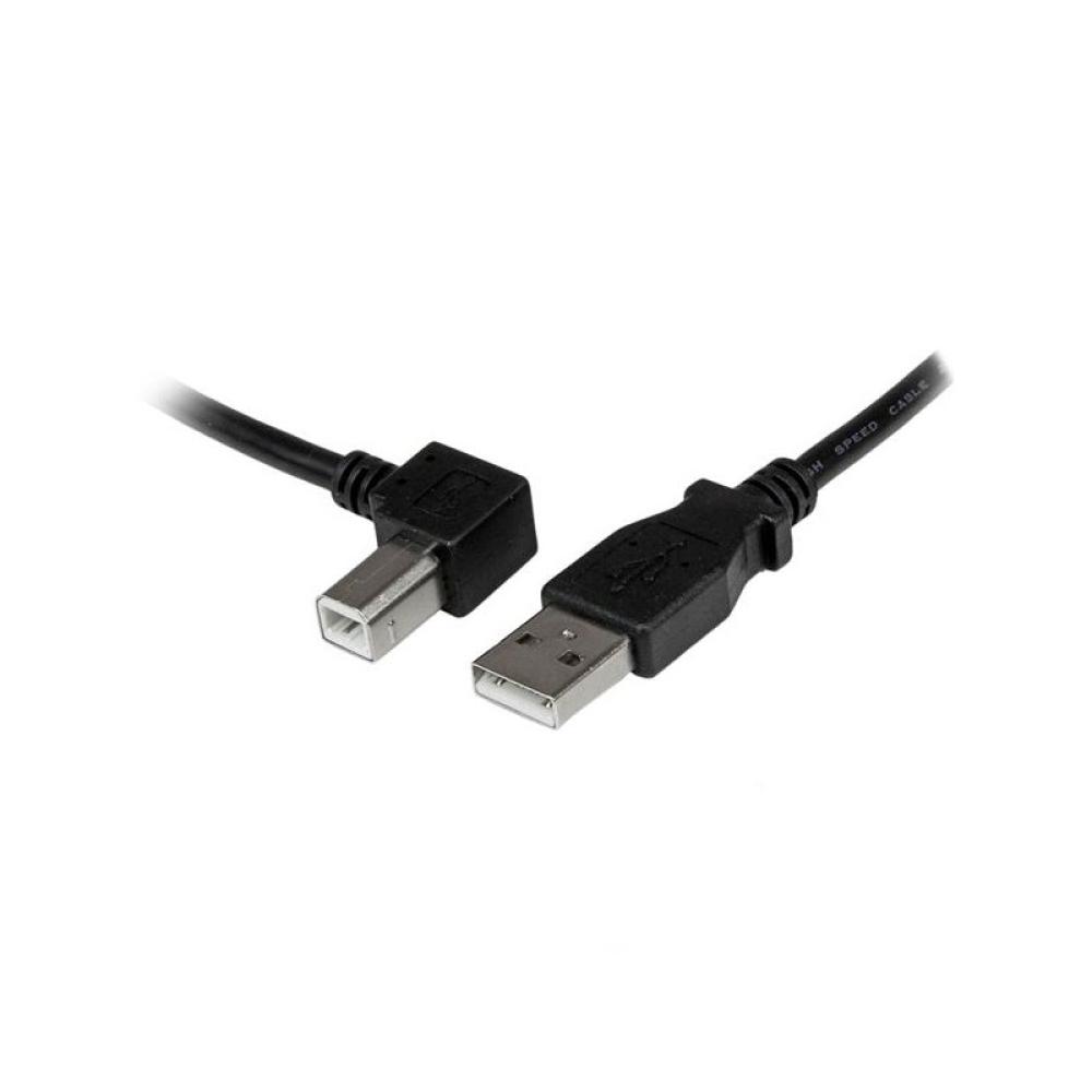 StarTech.com - Cable Adaptador USB 1m para Impresora Acodado - 1x USB A Macho - 1x USB B Macho en Ángulo Izquierdo