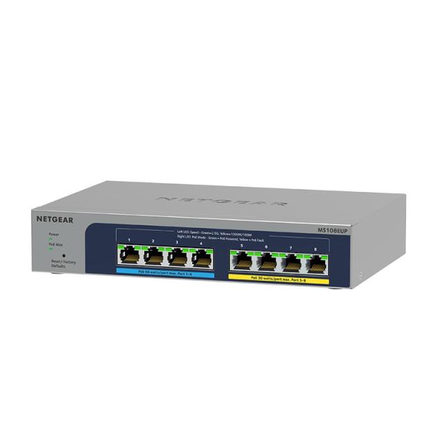 NETGEAR - 8-port Ultra60 PoE++ Multi-Gigabit (2.5G) Ethernet Plus Switch Gestionado L2/L3 2.5G Ethernet (100/1000/2500) Energía