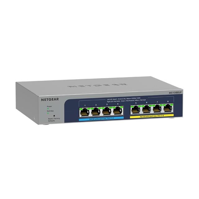 NETGEAR - 8-port Ultra60 PoE++ Multi-Gigabit (2.5G) Ethernet Plus Switch Gestionado L2/L3 2.5G Ethernet (100/1000/2500) Energía