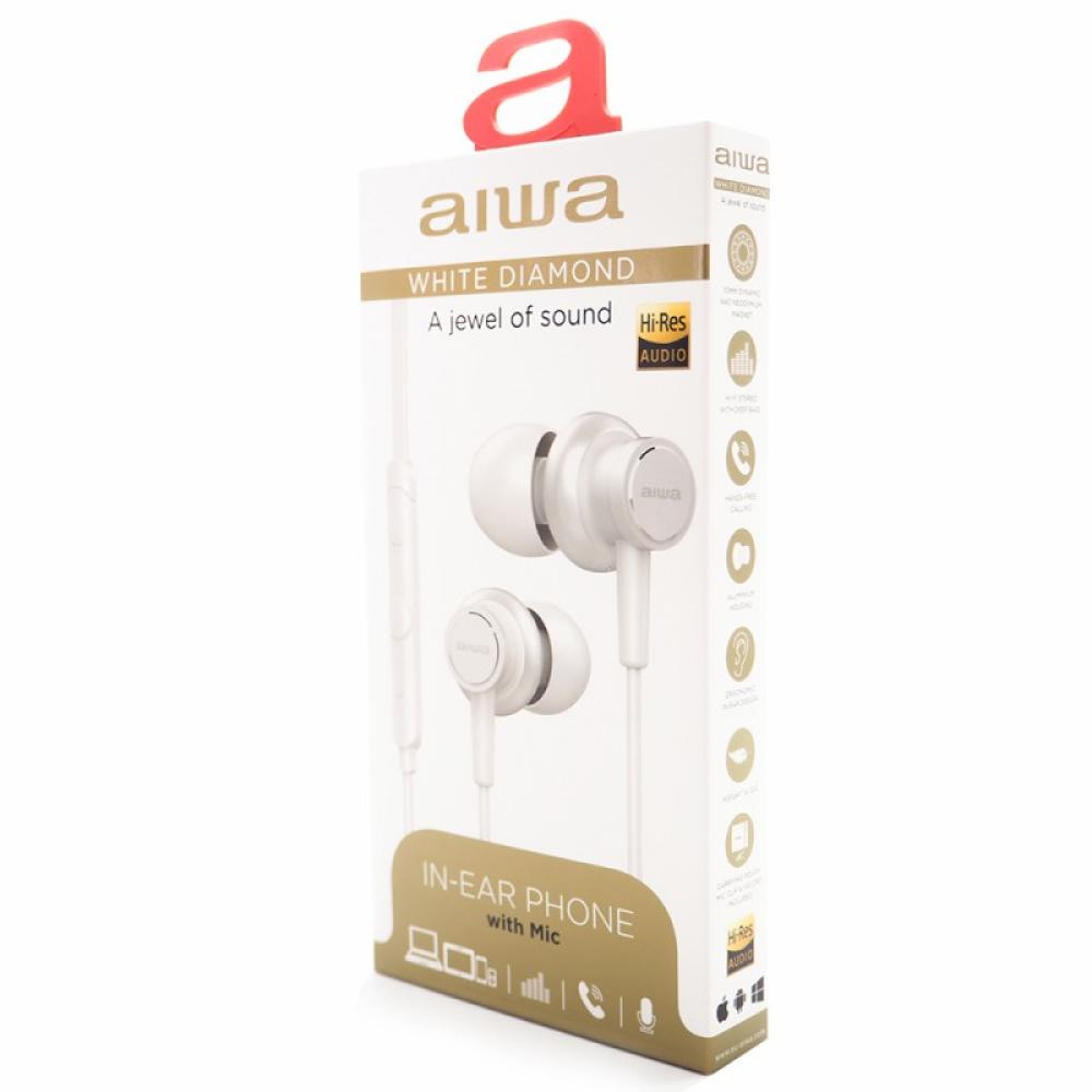 Aiwa - ESTM-500WT auricular y casco Auriculares Alámbrico Dentro de oído Música Blanco
