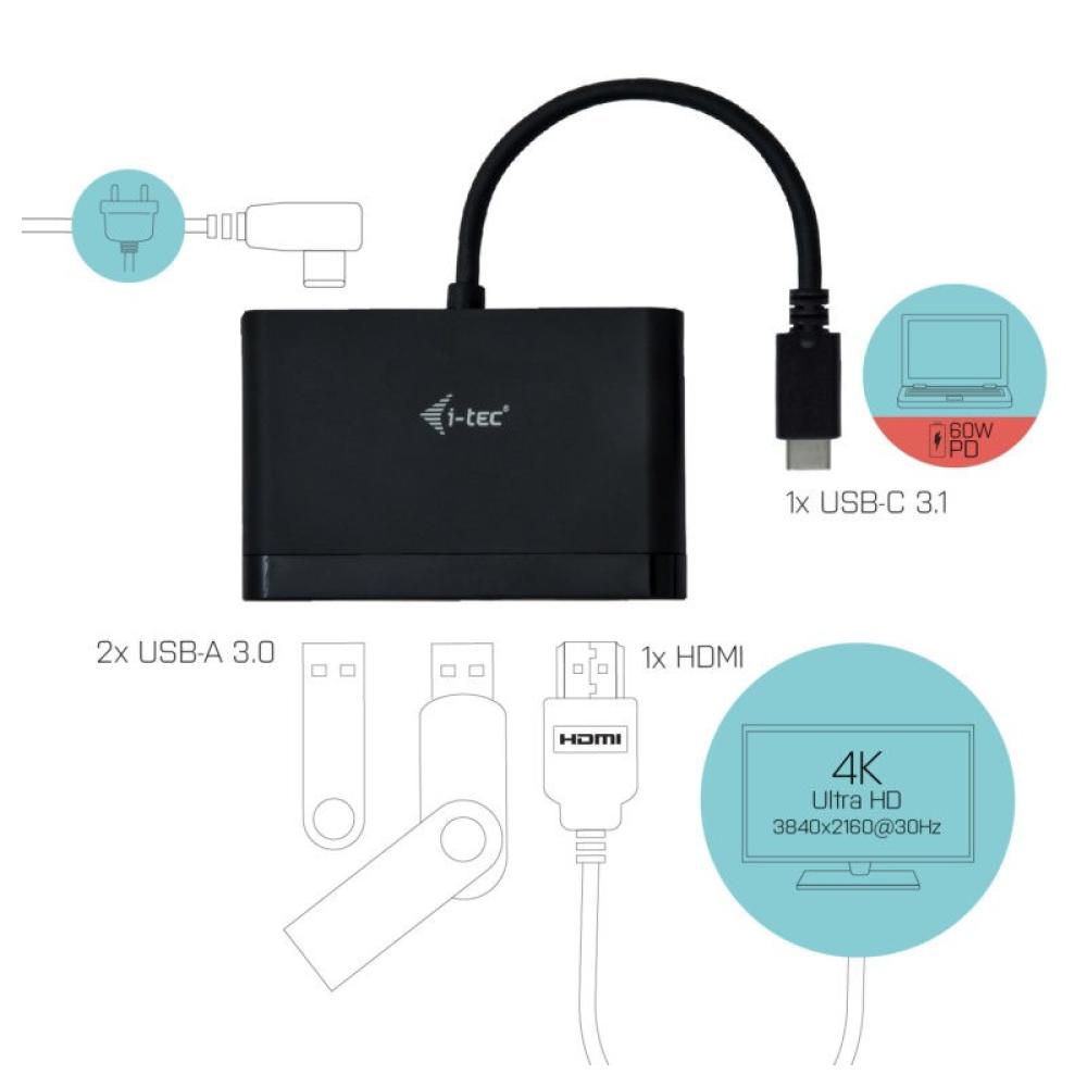 i-tec - USB C HDMI Travel Adapter PD/Data