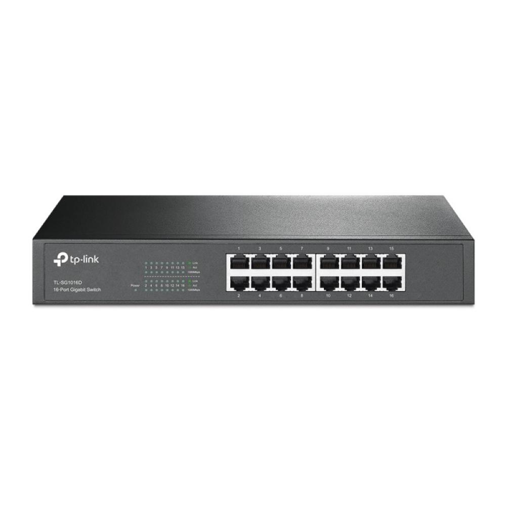 TP-Link - TL-SG1016D No administrado Gigabit Ethernet (10/100/1000) Negro