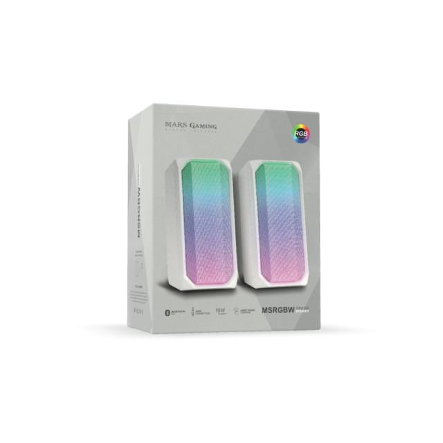 Mars Gaming - Altavoces MSRGBW 15W Bt 5.0 White