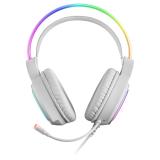 Mars Gaming - MHRGBW, Auriculares Chroma RGB Flow, Micrófono Profesional, Sonido Espacial, Blanco