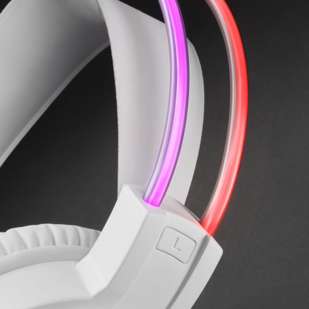 Mars Gaming - MHRGBW, Auriculares Chroma RGB Flow, Micrófono Profesional, Sonido Espacial, Blanco