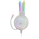 Mars Gaming - MHRGBW, Auriculares Chroma RGB Flow, Micrófono Profesional, Sonido Espacial, Blanco