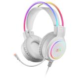 Mars Gaming - MHRGBW, Auriculares Chroma RGB Flow, Micrófono Profesional, Sonido Espacial, Blanco