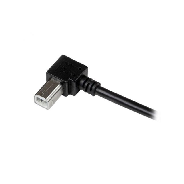 StarTech.com - Cable Adaptador USB 2m para Impresora Acodado - 1x USB A Macho - 1x USB B Macho en Ángulo Derecho