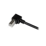 StarTech.com - Cable Adaptador USB 2m para Impresora Acodado - 1x USB A Macho - 1x USB B Macho en Ángulo Derecho