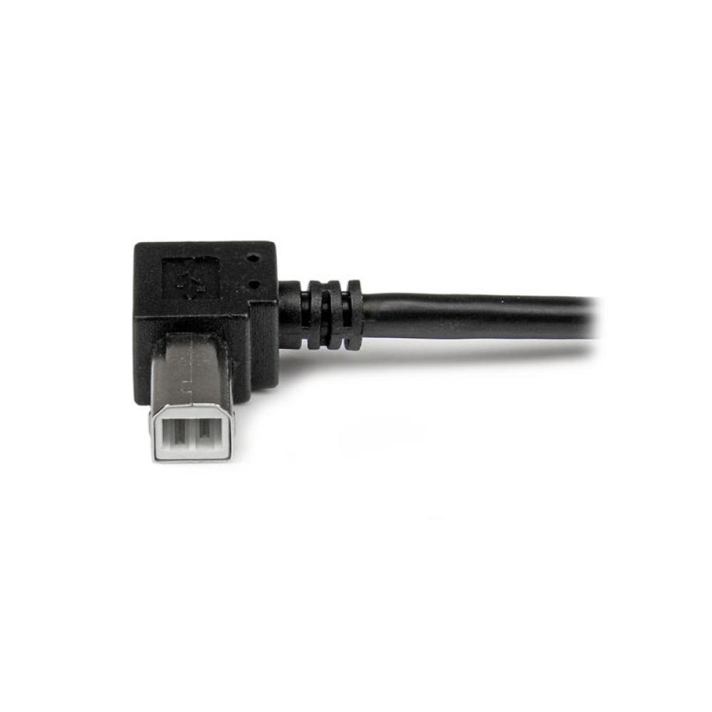 StarTech.com - Cable Adaptador USB 2m para Impresora Acodado - 1x USB A Macho - 1x USB B Macho en Ángulo Derecho