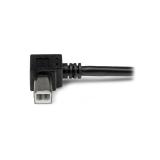 StarTech.com - Cable Adaptador USB 2m para Impresora Acodado - 1x USB A Macho - 1x USB B Macho en Ángulo Derecho