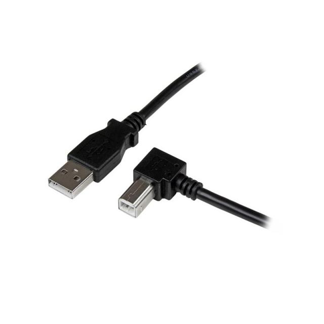 StarTech.com - Cable Adaptador USB 2m para Impresora Acodado - 1x USB A Macho - 1x USB B Macho en Ángulo Derecho