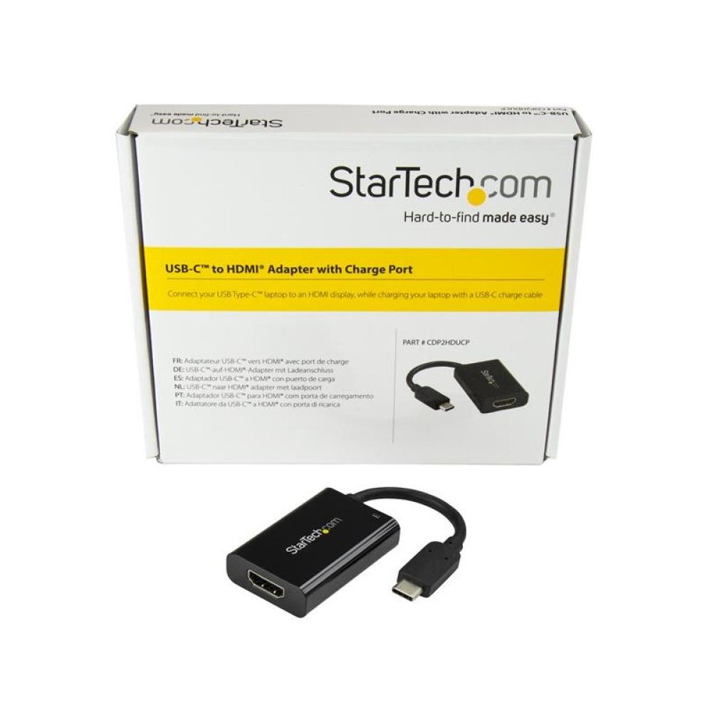 StarTech.com - Adaptador USB-C a HDMI 4K con Entrega de Alimentación por USB - 60 Watts - Negro