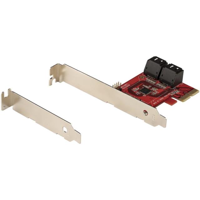 StarTech.com - Tarjeta PCIe Controladora SATA de 4 Puertos - Tarjeta de Expansión PCI Express SATA - 6Gbps - Perfil Bajo/Complet