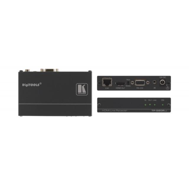 Kramer Electronics - TP-580RXR extensor audio/video Receptor AV Negro