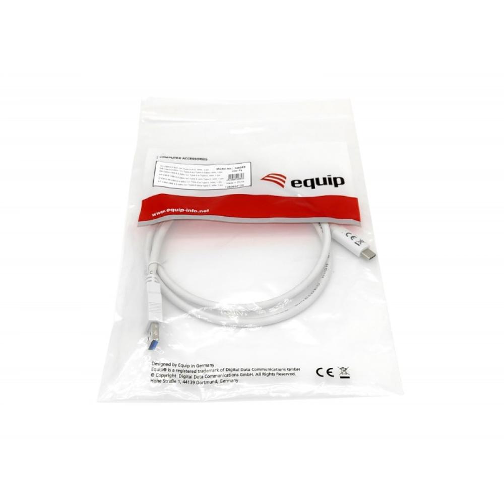 Equip - 128363 Cable USB 3.2 Gen 1 C a A, M/M , 1,0m, 5Gbps, Blanco