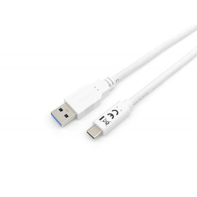 Equip - 128363 Cable USB 3.2 Gen 1 C a A, M/M , 1,0m, 5Gbps, Blanco