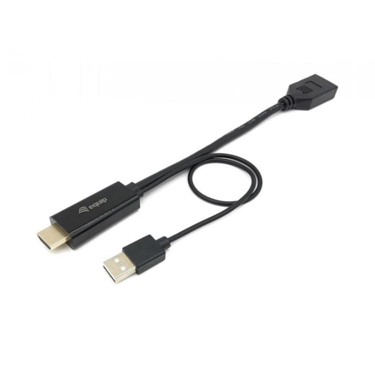 Equip - 119039 adaptador de cable de vídeo 0,15 m HDMI tipo A (Estándar) DisplayPort Negro