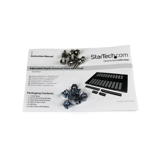 StarTech.com - Estante Bandeja Fijo para Gabinete Rack de Servidores con Profundidad Ajustable