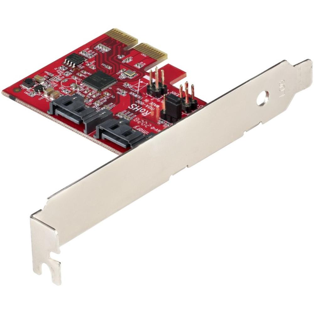 StarTech.com - Tarjeta PCIe SATA - Tarjeta PCI Express Controladora de 2 Puertos SATA de 6Gbps - Perfil Completo o Bajo - Adapta