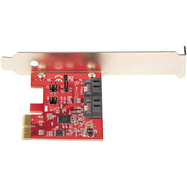 StarTech.com - Tarjeta PCIe SATA - Tarjeta PCI Express Controladora de 2 Puertos SATA de 6Gbps - Perfil Completo o Bajo - Adapta