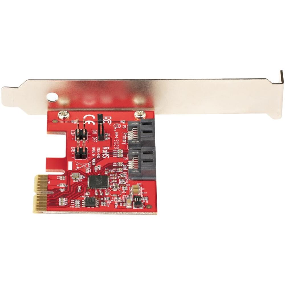 StarTech.com - Tarjeta PCIe SATA - Tarjeta PCI Express Controladora de 2 Puertos SATA de 6Gbps - Perfil Completo o Bajo - Adapta
