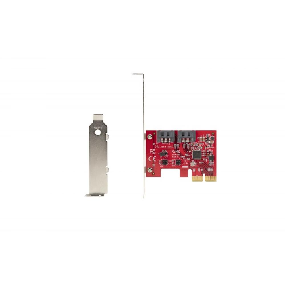 StarTech.com - Tarjeta PCIe SATA - Tarjeta PCI Express Controladora de 2 Puertos SATA de 6Gbps - Perfil Completo o Bajo - Adapta